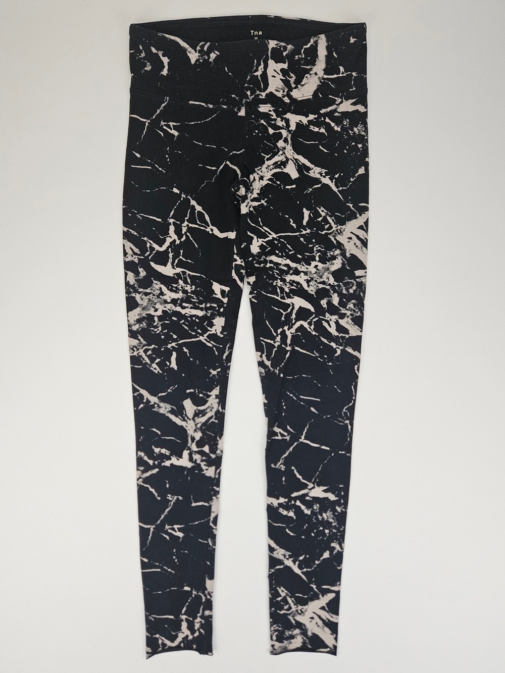 TNA Marble Print Leggings XS Black White High Rise